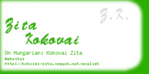 zita kokovai business card